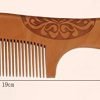 Vintage Wood Handle Comb 19 CM Long Peach Wood Comb Hair Stylist Professional Ladies Thickened Carved Wood Comb Old Wood Comb Double-sided Carved Hair Comb