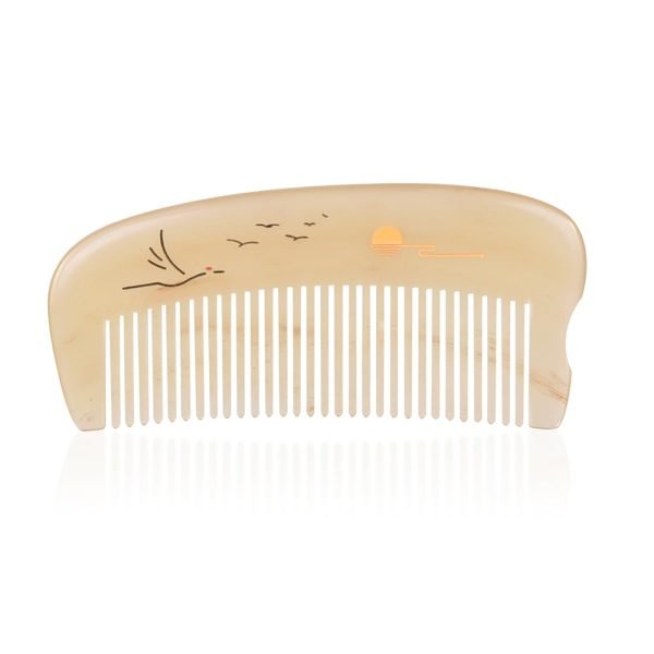 Hair Comb for Women Sheep Horn Pocket-size Antistatic Scalp Massage 1pc