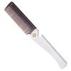 Stainless Steel Folding Comb, Pocket Comb for Men and Women, Black
