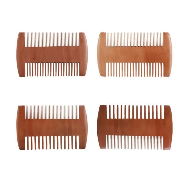 4 Pcs Natural Peach Wood Combs, Vintage Double-Sided Comb Classic Style Wooden Wide Tooth and Narrow Tooth Comb for Head Care