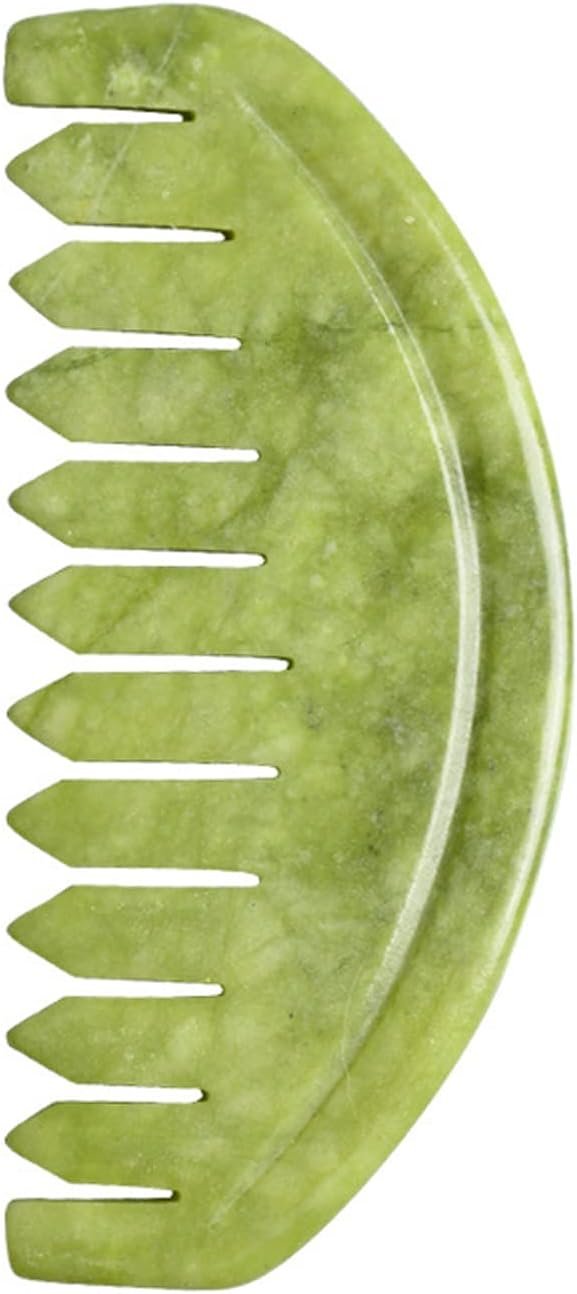 51GiNnECGUL._AC_SL1500 Jade Head Comb Massage,Natural Jade Stone Head Therapy Massage Comb,Jade Hair Comb Scalp Massager Comb Scalp Care Massage Tool (3.14X1.57X0.16inch)