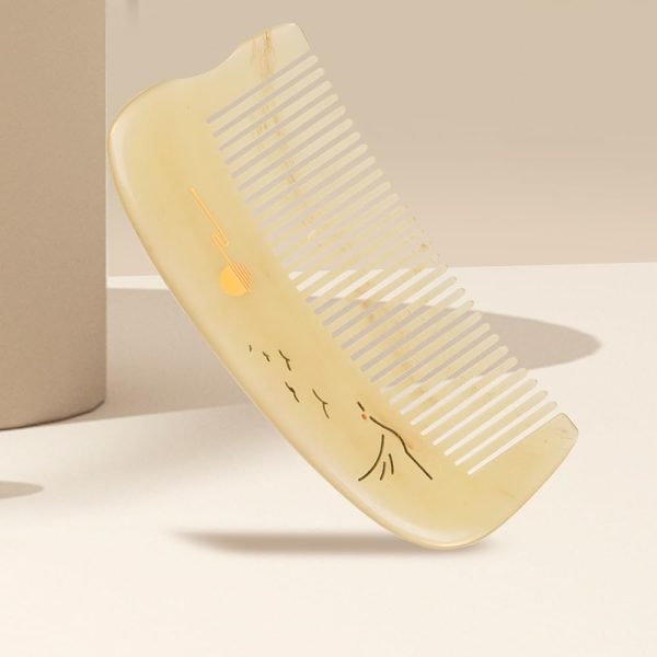 Hair Comb for Women Sheep Horn Pocket-size Antistatic Scalp Massage 1pc