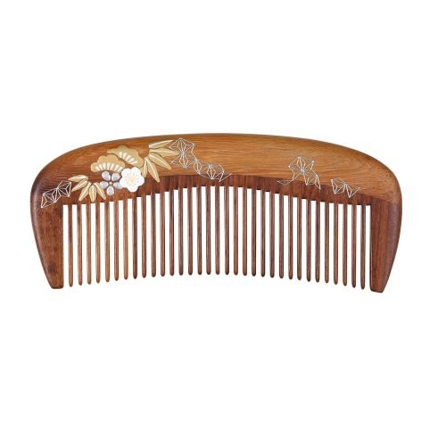 Women Hair Comb Natural Wood Scalp Massage Laquar 1pc