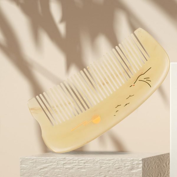 Hair Comb for Women Sheep Horn Pocket-size Antistatic Scalp Massage 1pc