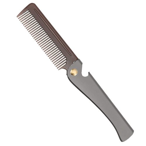 51r30go6mGL._SL1500 Stainless Steel Folding Comb, Pocket Comb for Men and Women, Black