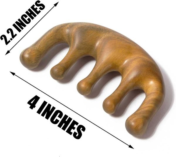 612seeT4JDL._AC_SL1500 Loc Comb 2 Pack Massage Comb Wooden Scalp Massager Wood Head Massager Green Sandalwood Wooden Comb for Women Men