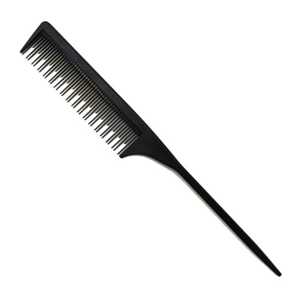 Professional Teasing Comb, Fine and Wide Tooth Hair Barber Comb, Black Carbon Fiber Cutting / Styling / Hairdressing Comb For All Hair Types