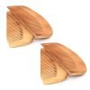 4PCS Brown Peach Wood Wooden Comb Anti-Static Comb Close Tooth Comb Hair Combs