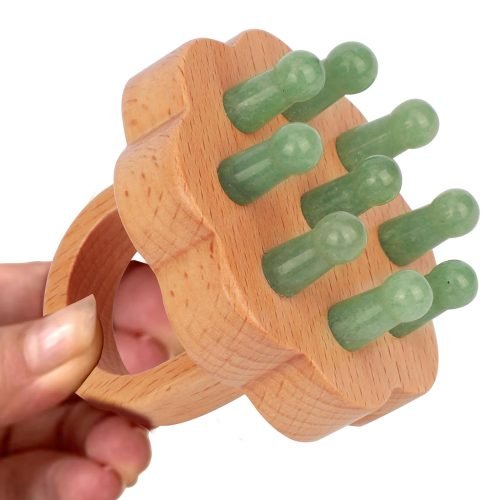 Scalp Massager,Head Scalp Comb,Jade-Wooden Comb for Head Stress Relax Massage Tool for Hair Growth Relieve Headaches