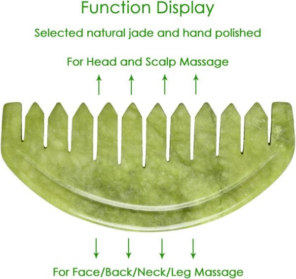 61I2GZcKlRL._AC_SL1500 Jade Head Comb Massage,Natural Jade Stone Head Therapy Massage Comb,Jade Hair Comb Scalp Massager Comb Scalp Care Massage Tool (3.14X1.57X0.16inch)