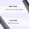 Professional Teasing Comb, Fine and Wide Tooth Hair Barber Comb, Black Carbon Fiber Cutting / Styling / Hairdressing Comb For All Hair Types