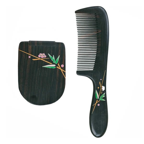 Anti-Static, Wood Comb with Dragonfly and Lightning