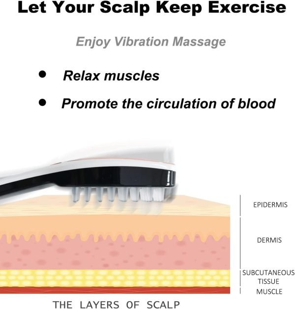 Scalp Massager, Electric Scalp Massage Brush, Hair Massage Brush, Electric Head Scratcher, Massage Comb with Soft Rubber