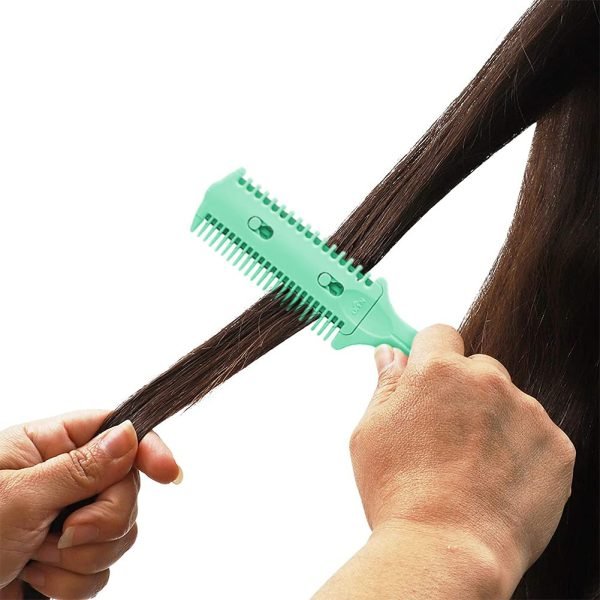 61qP5W6E2JS._SL1001 3 Pack Haircut Razor Comb- Double Sided Razor, Hair Styling Razor Scissors Comb, Split Ends Hair Trimmer Styler for Thin and Thick Hair Cutting and Styling (Green)
