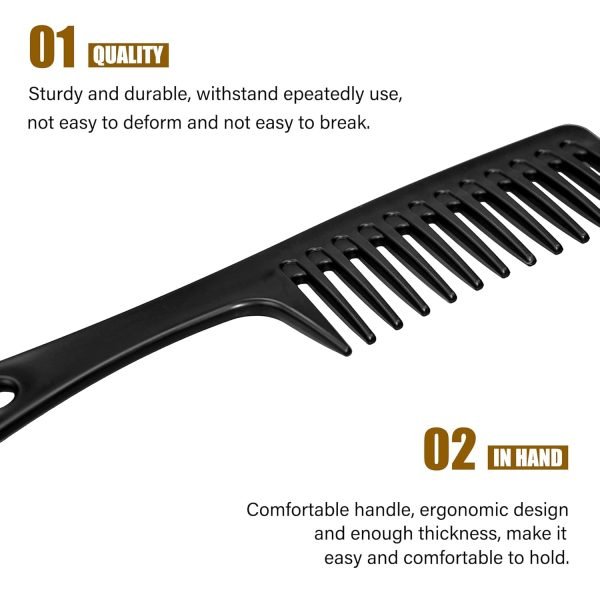 719DTzqQ2RL._SL1500 4PCS Wide Tooth Comb, Large Hair Detangling Comb Styling Comb, Professional Women Hair Care Handgrip Comb for Curly, Wet, Long Hair (Blue, Pink, White, Black)