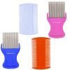 719RKWPM5uL._SL1500 4 Pcs Head Hair Comb Including 2 Pieces Hair Comb Double Sided 2 Pieces Removal Dandruff Comb with Metal Teeth