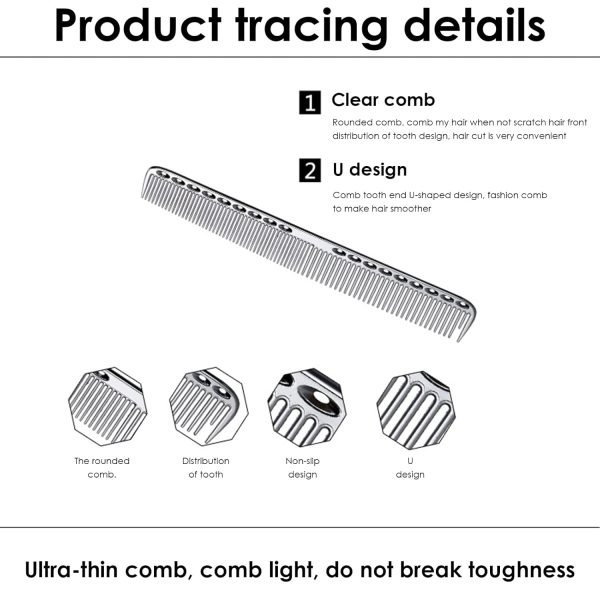 Aviation Aluminum Metal Cutting Comb Hair Hairdressing Barbers Salon Professional Combs