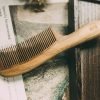 Anti-Static, Wood Comb with Dragonfly and Lightning