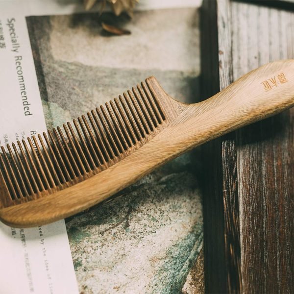 Anti-Static, Wood Comb with Dragonfly and Lightning