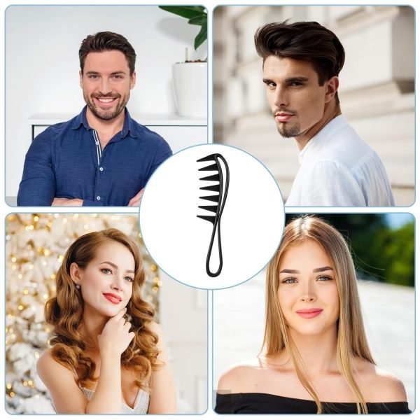 Wide Tooth Comb, Shark Teeth Hair Combs Professional Salon Afro Hairstyle Tool Anti-Static Hair Styling Accessories for Men Women Styling Wet Wavy Hair Wigs