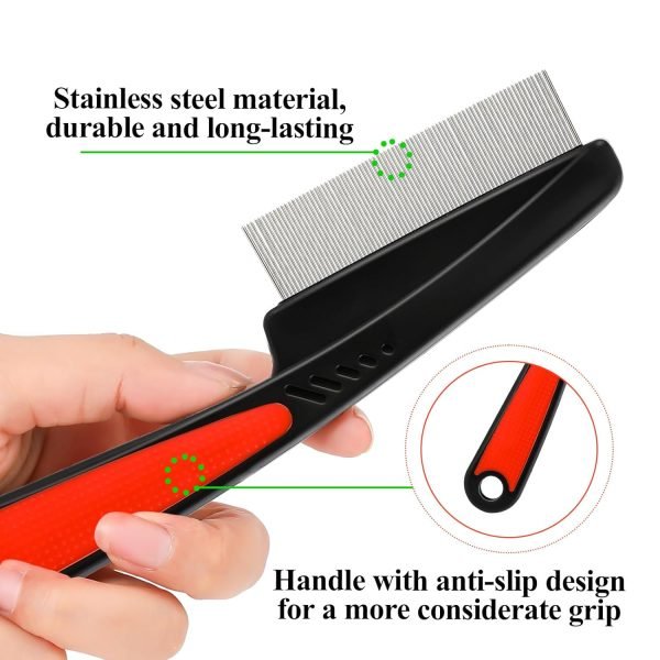 Pieces Stainless Steel Dandruff Fine Tooth Comb High Strength Wide Teeth Hair Combs Professional Hair Grooming Combs Multifunctional Scalp Care Tool Suitable for Kids and Adults