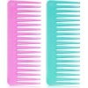 71PAa4vTnxL._SL1500 Large Hair Detangling Comb, Wide Tooth for Curly, Wet Dry Hair, No Handle Comb Styling Shampoo Comb (White, Cyan)