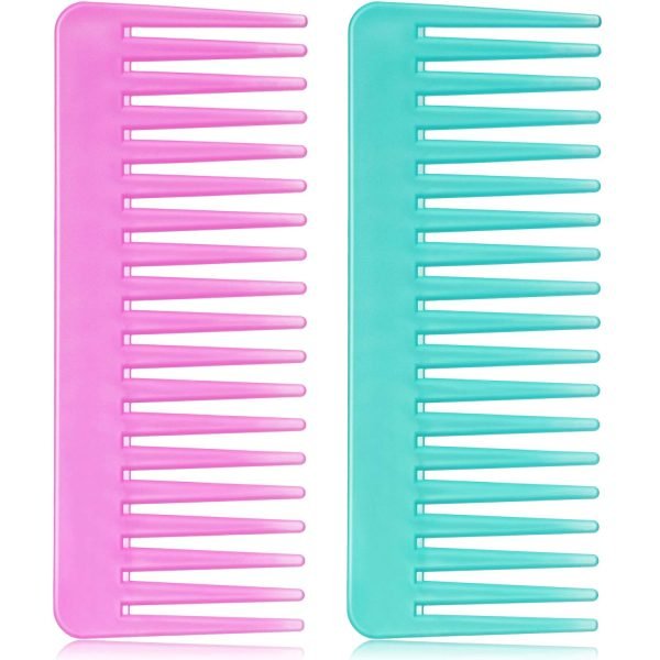 71PAa4vTnxL._SL1500 Large Hair Detangling Comb, Wide Tooth for Curly, Wet Dry Hair, No Handle Comb Styling Shampoo Comb (White, Cyan)