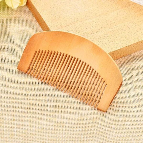 Peach Wood Wooden Comb Anti-Static Comb Close Tooth Comb 2 PCS