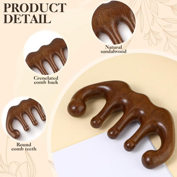 Wooden Scalp Massage Beauty Comb, No Static Handheld Wide Tooth Hair Comb Gua Sha Meridians Massager Body Massage Tool for Women Men hair care, Acupoint Massage, neck, facial (Style-A)