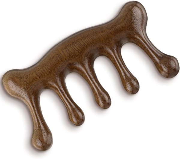 Wooden Scalp Massage Beauty Comb, No Static Handheld Wide Tooth Hair Comb Gua Sha Meridians Massager Body Massage Tool for Women Men hair care, Acupoint Massage, neck, facial (Style-A)