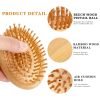 Bamboo Massage Comb,Wooden Scalp Massager Wooden Hair Brush Round Portable Bamboo Comb Anti-Static Air Cushion Hairbrush Mini Hairbrush without Handle