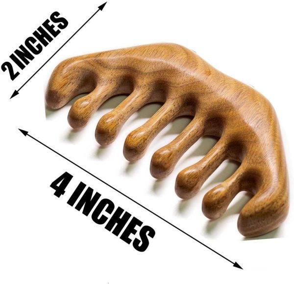 71dZLRDCK2L._AC_SL1500 Loc Comb 2 Pack Massage Comb Wooden Scalp Massager Wood Head Massager Green Sandalwood Wooden Comb for Women Men