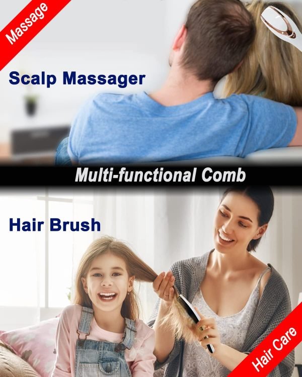 Scalp Massager, Electric Scalp Massage Brush, Hair Massage Brush, Electric Head Scratcher, Massage Comb with Soft Rubber