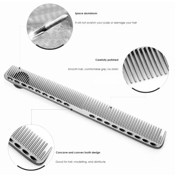 Aviation Aluminum Metal Cutting Comb Hair Hairdressing Barbers Salon Professional Combs