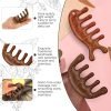 2 Pack Wooden Scalp Massage Comb ,Comb Massage Comb Hair Massager Scalp Face Massage Comb Head Tool Meridians Scalp Massage Natural Wood Comb