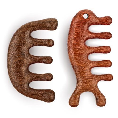 2 Pack Wooden Scalp Massage Comb ,Comb Massage Comb Hair Massager Scalp Face Massage Comb Head Tool Meridians Scalp Massage Natural Wood Comb