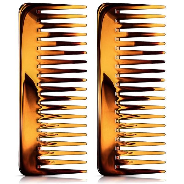 81QfDQJ2OyL._SL1500 Large Hair Detangling Comb, Wide Tooth for Curly, Wet Dry Hair, No Handle Comb Styling Shampoo Comb (White, Cyan)